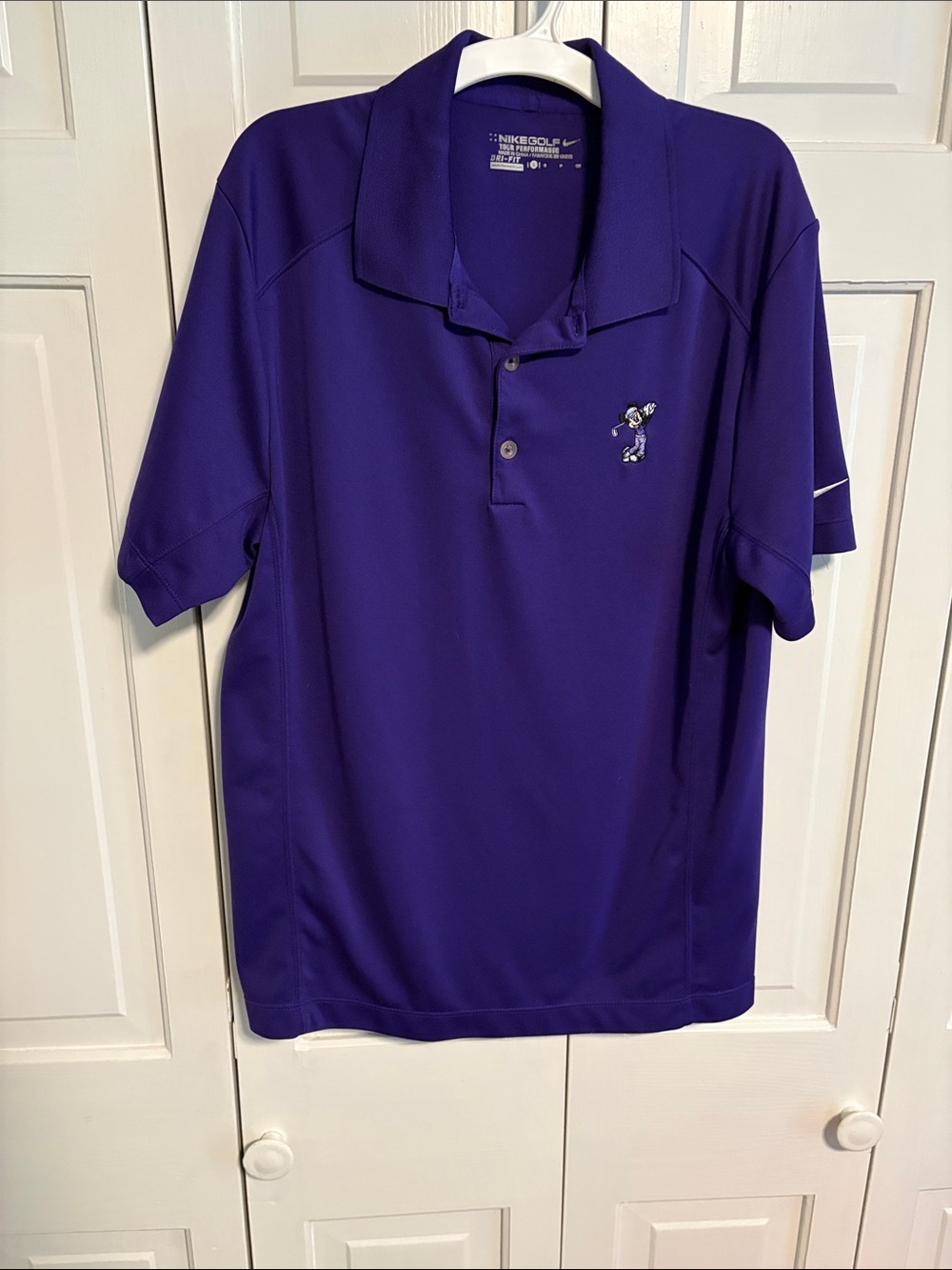 Nike Purple Golf Polo with Embroidered Golfer